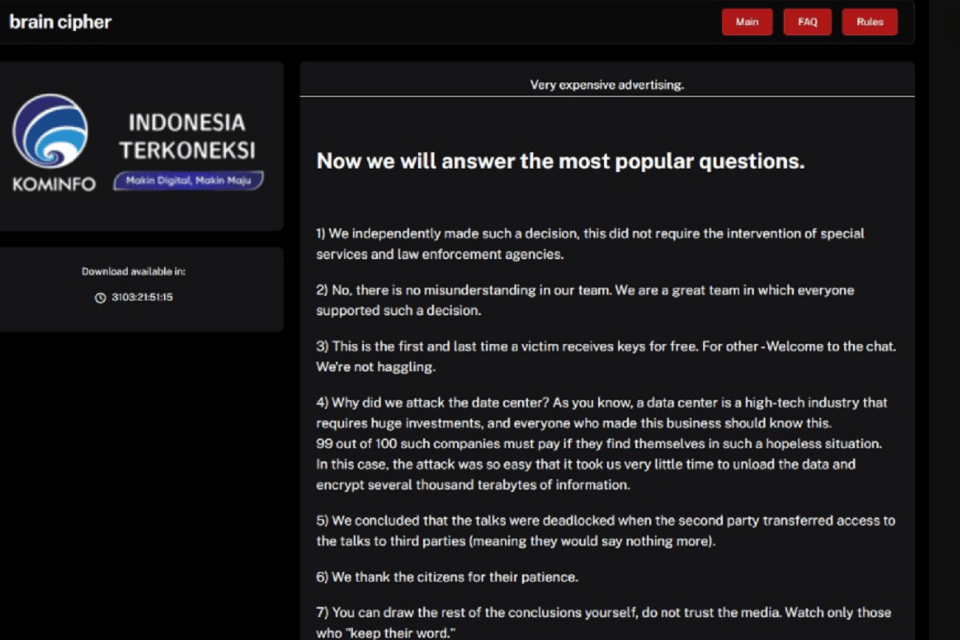 Hacker Ransomware Beri Kunci Akses PDN Gratis ke Kominfo: Ini&nbsp;Terakhir